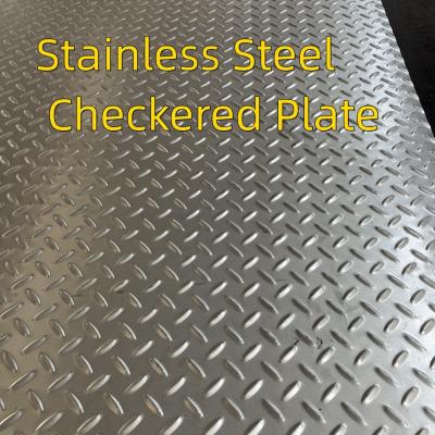 China SUS304 Plancha texturizada con patrón de acero inoxidable placa cuadriculada de estampado de prensa en venta