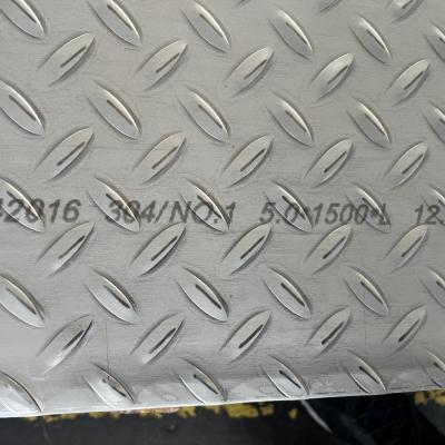 China Chequered Sheet SS304  Tear Drop Pattern Stainless  Tp304 Checkered Plate For Building Floor for sale