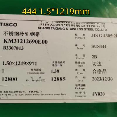 Chine Résistance à la corrosion élevée SUS444 00Cr18Mo2 444 Plaque en acier inoxydable pour panneau de collecte d'énergie solaire à vendre