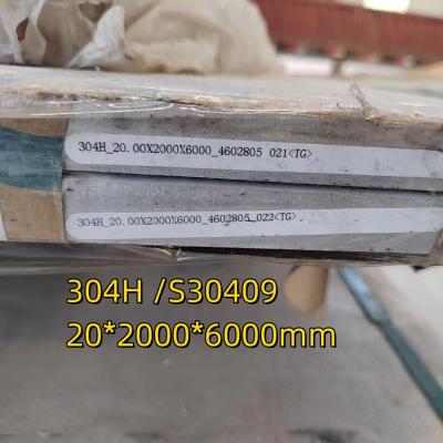 Chine ASTM A240 304H S30409 AISI 304H Plaque en acier inoxydable laminée à chaud 20*2000*6000MM à vendre