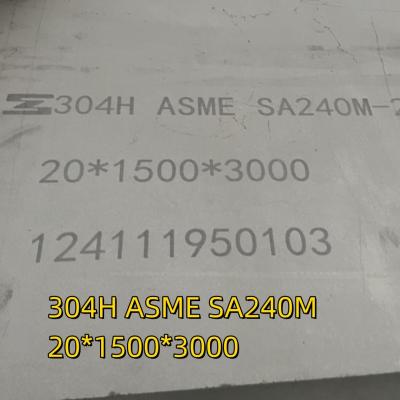 China Las pruebas de acero inoxidable de las placas ASME SA240M AISI 304H 20*1500*3000 con prueba de corrosión intergranular en venta
