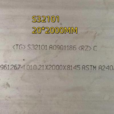 China ASTM A240 Duplex 2101 LDX S32101 En1.4162 Plata de acero inoxidable duplex laminada en caliente 21*2000 mm en venta