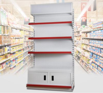 China 3 Layer Supermarket Display Shelving Pharmacy Display Racks With LED Light for sale