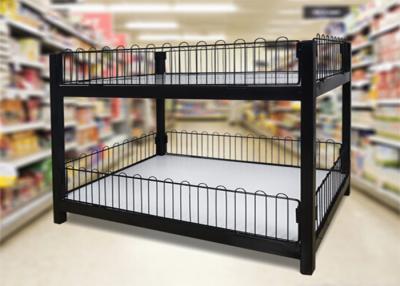 China Tabla de la promoción del supermercado de la estantería de la exhibición del supermercado de dos capas con el gabinete de almacenamiento en venta
