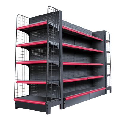 China Double Side Supermarket Display Shelving Cold Rolled Steel Material White Color for sale