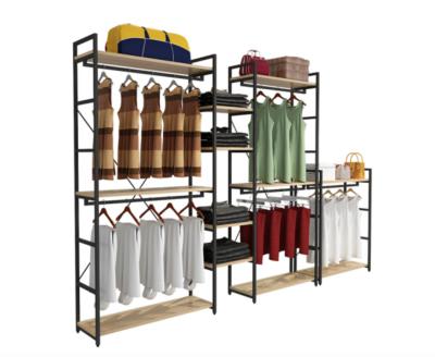 China Modern Style Clothing Shop Display Racks Wall Mounted Clothing Rack For Shopping Mall for sale