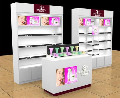 China Retail Makeup Display Stand , Cosmetic Display Counter For Exhibition for sale
