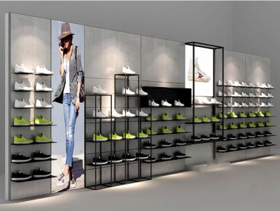 China Multi Functional Wall Shoe Display Racks / Shoe Store Display Shelves  for sale