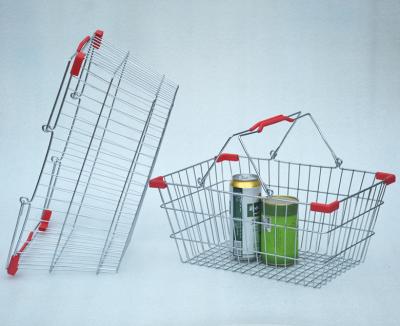 China Chrome Plated Supermarket Wire Baskets Wire Shopping Basket For Grocery Store for sale