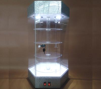 China Torre elegante da exposição da joia do equipamento de exposição da joia com luz do projetor à venda