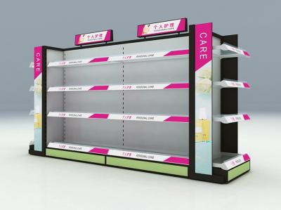 China Metal Material Cosmetic Display Racks / Makeup Display Shelves With Adjustable Layer for sale