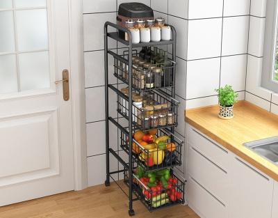 China Drawer Type Multi Layer Kitchen Shelf With 4 Tier Shelving Unit for sale