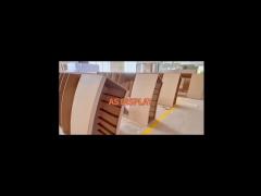 Luxurious curved marble jewelry cabinet with electronic locks for jewellery exhibition