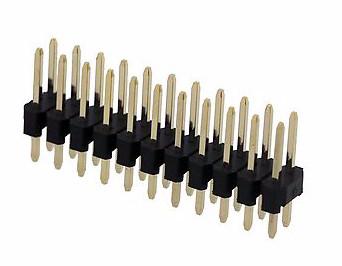 China Through Hole 2.54MM Small Electrical Connectors Dual Row Straight Pin Header 2 - 80 Pins Gold Plated for sale