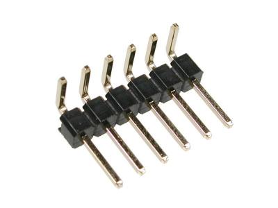 China Single Row Right Angle 90° Small Electrical Connectors Male Strip Pin Header 2.54mm for sale