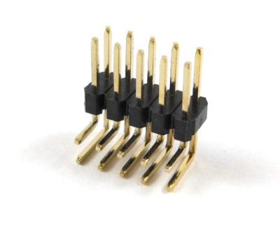 China Right Angle 90° Dual Row Male Pin Header Connector 2.54mm 3A Current Rating for sale