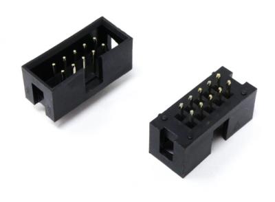 China Black Through Hole Male Socket / 2.54mm Straight Male Box Header Connector for sale