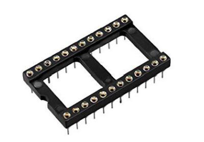 China 2.54mm Turned Pin Contact Type DIP IC Socket With Pin Length 7.43mm for sale