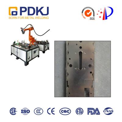 China 1.5KW Integrated Industrial Welding Robot Cells Fixed Worktable 2mm Alloy Fittings for sale