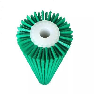 China Industrial Green Nylon Roller Cleaning Cylinder Brush For Vegetable Cleaning Fruit Cleaning Roller Brush for sale