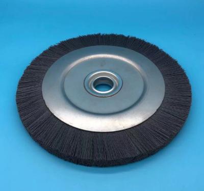 China Rueda de pulido de alambre abrasivo de 200mm de diámetro, rueda de cepillo de desbarbado para pulir superficies en venta