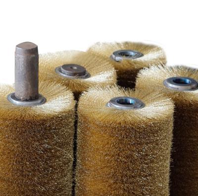 China Round Steel Wire Roller Brush Grinding And Rust Removal Wire Drawing Roller Steel Plate Factory Wound Polishing Roller B for sale