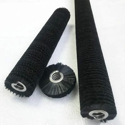 China Soft Black Nylon PA6 Bristle Spiral Roller Coil Brush With Custom Size for sale