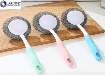 China Personalizado remover crosta do fio de aço inoxidável do potenciômetro das escovas das tarefas domésticas com punho à venda