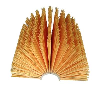 Chine Rouleau en nylon jaune de brosse de combinaison de demi-cercle de 500*900mm pour la brosse en acier de nettoyage de rouleau de brosse de machine de grenaillage à vendre