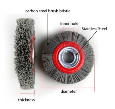 China 150mm OD Stainless Steel Cylinder Wire Industrial Roller Brushes 150x32mm for sale