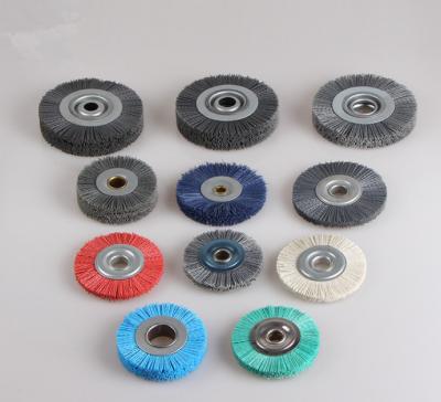 China 80 Grit Nylon Abrasive Wire Grinding Woodwork Crimped Wire Wheel Brush for sale