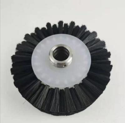 China Black Nylon Hard Bristle Polishing Roller Brush for sale