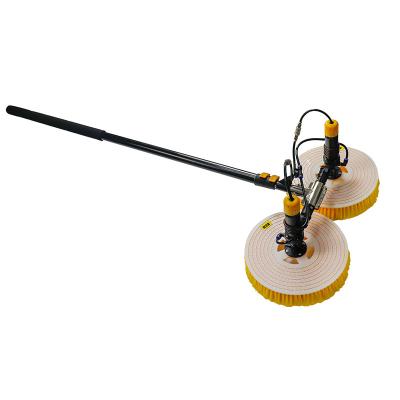 China Double Head Automatic Solar Panel Cleaning Brush And Pole Kit Solar Panel Cleaning Rotating Brush Cleaning Equipment for sale
