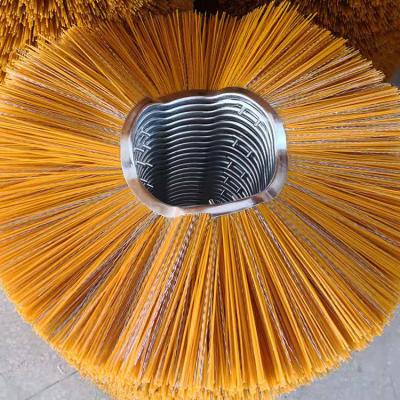 China 8mm Pin Road Cleaner Brush Poly Mixed With Wires Flat / Curvy Metal Ring for sale