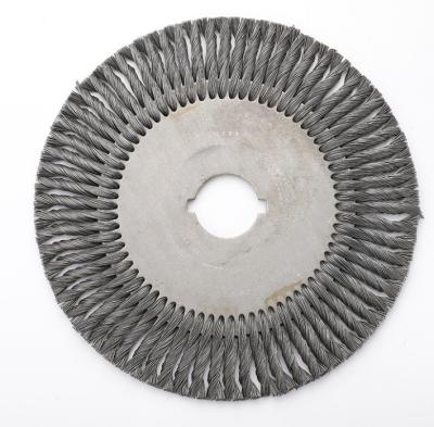 China 100*16mm Large Flat Stainless Steel Polished Wire Wheel Brush For Industrial Derusting for sale