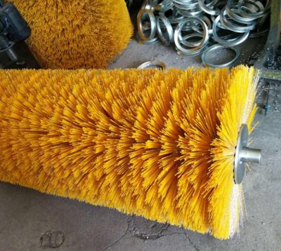 China Roller Steel Plastic Mixed Wire Snow Sweeper Broom , Power Sweeper Replacement Brushes for sale