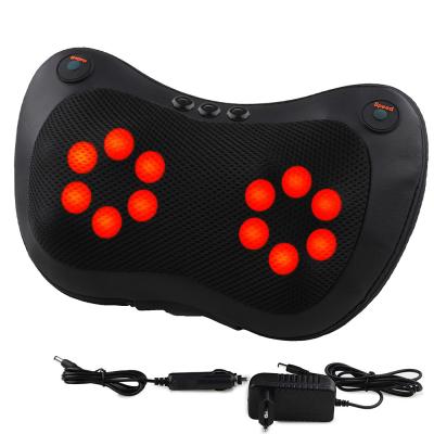 China Black Color Infrared Neck Massager , Electric Neck Pillow With Springy Massage Balls for sale