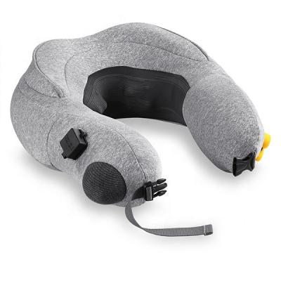 China Inflatable Travel Shiatsu Massage Pillow Convenient Folding 3 Level Kneading Massage for sale