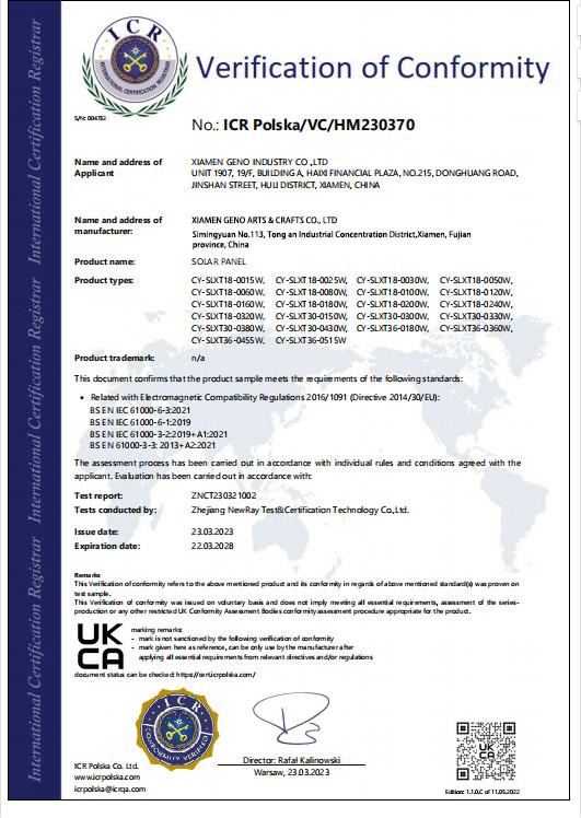 UKCA - Xiamen Geno industry co., LTD