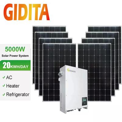 중국 오프 그리드 5000w 태양 전지판 피프 전력 에너지 5kwp 5 kw 태양계 판매용