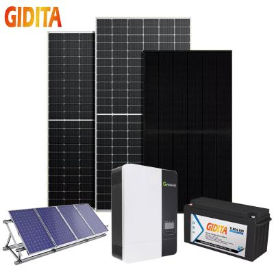 China unidad de sistema eléctrico solar híbrida solar del sistema 5000w del almacenamiento de la energía 5kw en venta