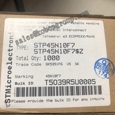 Chine N-canal 100 V 0 de TRANSISTOR du transistor MOSFET STP45N10F7 type 45A de 013 ohms à vendre