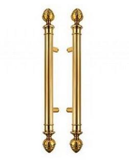 China Gold Polished Brass Glass Door Handle , KTV Stainless Steel Pull Handles for sale