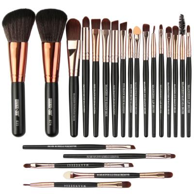 China 22 Pieces Wood Handle High Quality Makeup Brushes Fan Brush best make up brush for sale
