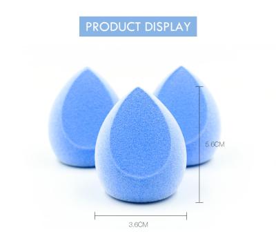China Blue Face Makeup Sponge Puff Facial Cosmetic Concealer Cream Foundation Powder Blender Puff Set Egg Stand Holder Box for sale