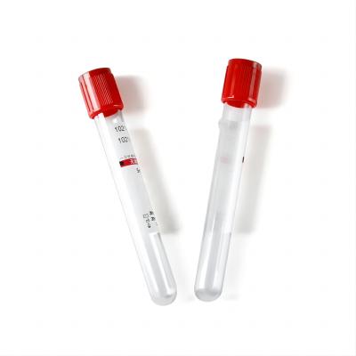 China Manufacturers Price Medical Red Top 3ml 5ml 10ml Plain Sample Vacuum Blood Test Collection Tubes for sale