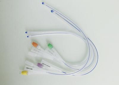 China Medical Silicone Material Double Balloon Foley Catheter 5 - 30ml Balloon Capacity for sale