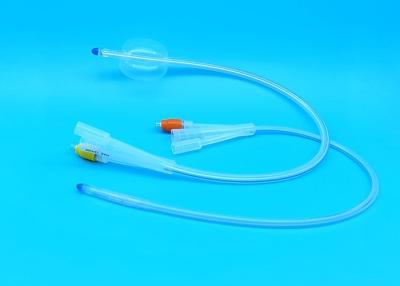 China 20 Fr / 22 Fr / 24 Fr Silicone 3 Way Foley Catheter 3 - 30ml Balloon Capacity for sale