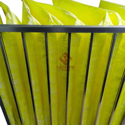 China De smelting Geblazen Synthetische 595mm Filters van de Luchtzuiveringsinstallatie, F7-Gele Zakfilter Te koop