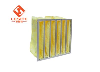 China Large Dust Holding Capacity H13 5μM Aluminum Bag Filter Yellow for sale